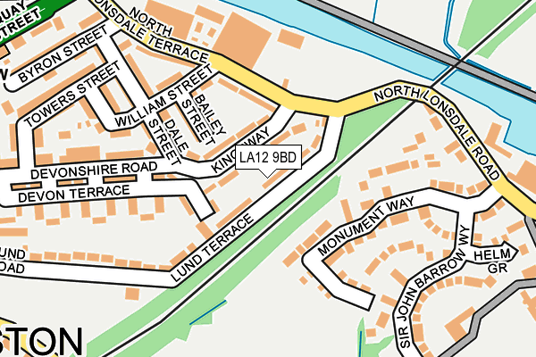 LA12 9BD map - OS OpenMap – Local (Ordnance Survey)