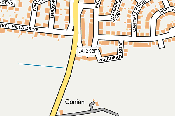 LA12 9BF map - OS OpenMap – Local (Ordnance Survey)