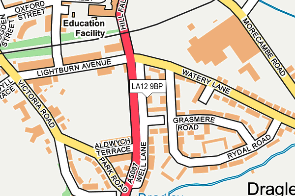 LA12 9BP map - OS OpenMap – Local (Ordnance Survey)