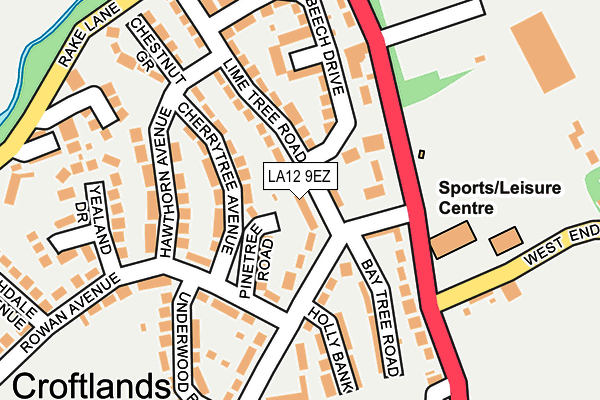 LA12 9EZ map - OS OpenMap – Local (Ordnance Survey)
