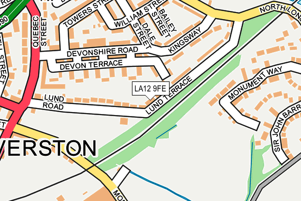 LA12 9FE map - OS OpenMap – Local (Ordnance Survey)