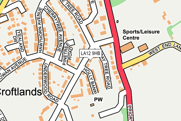LA12 9HB map - OS OpenMap – Local (Ordnance Survey)