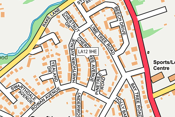 LA12 9HE map - OS OpenMap – Local (Ordnance Survey)