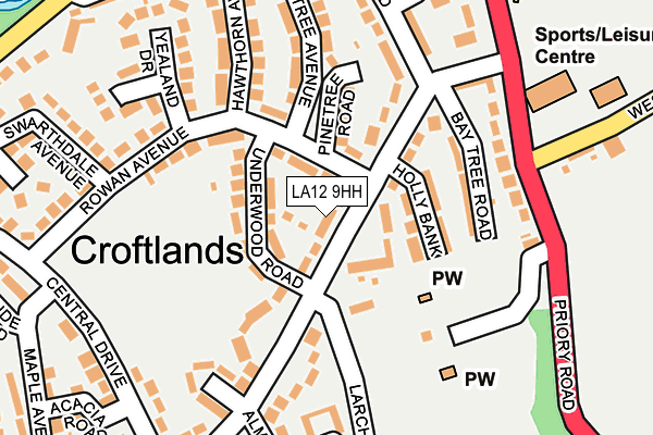 LA12 9HH map - OS OpenMap – Local (Ordnance Survey)