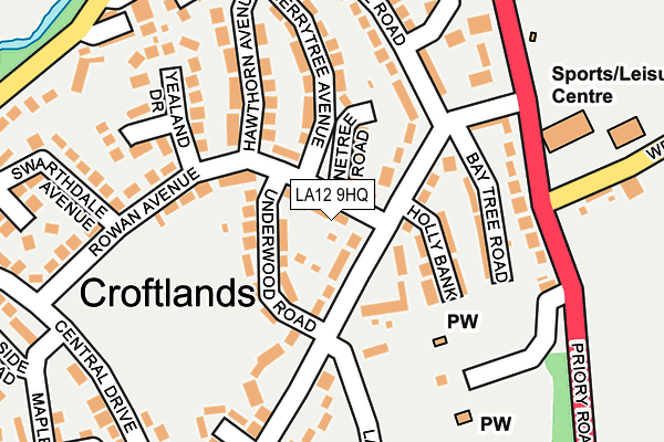 LA12 9HQ map - OS OpenMap – Local (Ordnance Survey)