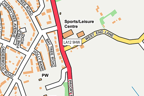 LA12 9HW map - OS OpenMap – Local (Ordnance Survey)