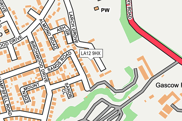 LA12 9HX map - OS OpenMap – Local (Ordnance Survey)