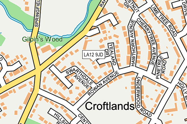 LA12 9JD map - OS OpenMap – Local (Ordnance Survey)