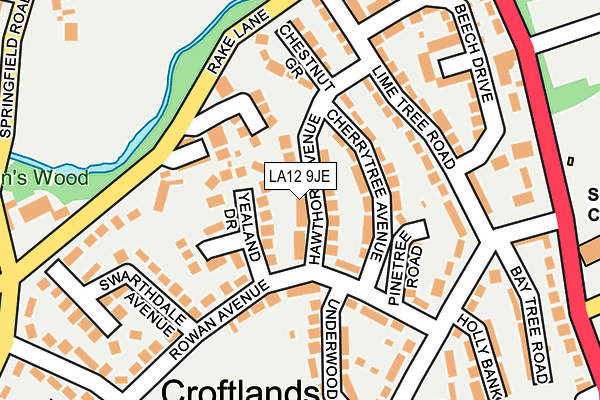 LA12 9JE map - OS OpenMap – Local (Ordnance Survey)