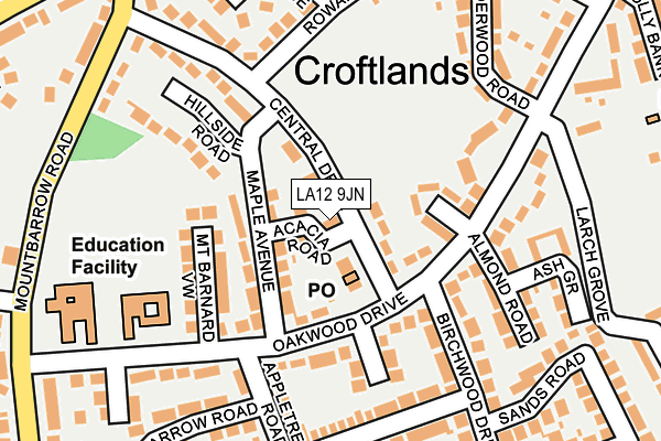 LA12 9JN map - OS OpenMap – Local (Ordnance Survey)