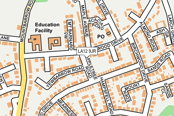 LA12 9JR map - OS OpenMap – Local (Ordnance Survey)