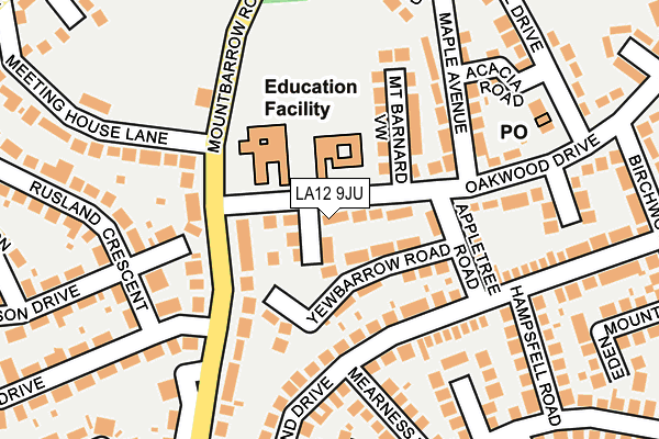 LA12 9JU map - OS OpenMap – Local (Ordnance Survey)