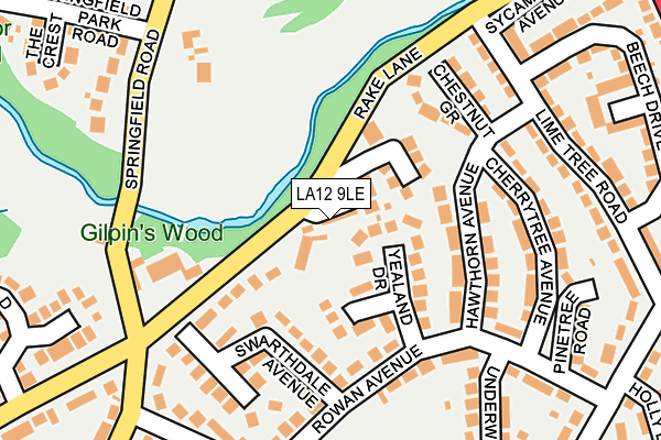 LA12 9LE map - OS OpenMap – Local (Ordnance Survey)