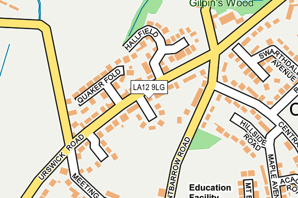 LA12 9LG map - OS OpenMap – Local (Ordnance Survey)