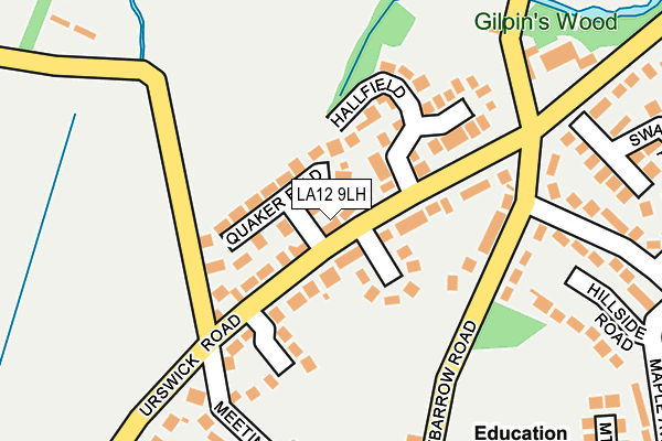 LA12 9LH map - OS OpenMap – Local (Ordnance Survey)