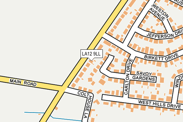 LA12 9LL map - OS OpenMap – Local (Ordnance Survey)