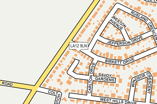 LA12 9LN map - OS OpenMap – Local (Ordnance Survey)