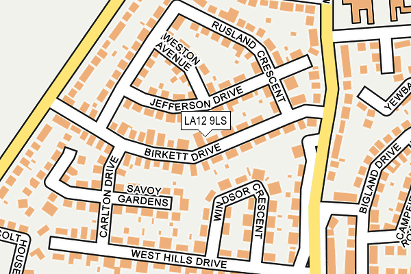 LA12 9LS map - OS OpenMap – Local (Ordnance Survey)