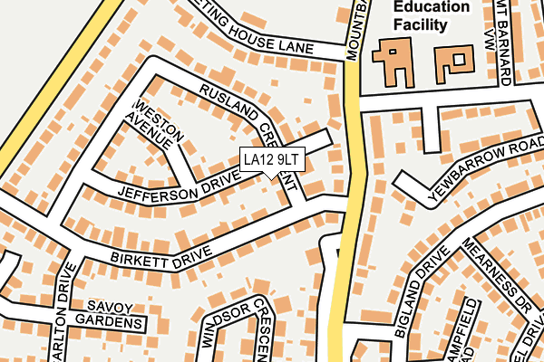 LA12 9LT map - OS OpenMap – Local (Ordnance Survey)