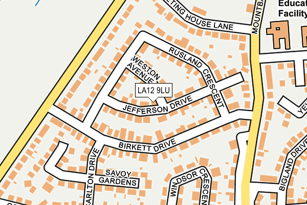 LA12 9LU map - OS OpenMap – Local (Ordnance Survey)