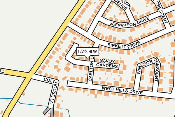 LA12 9LW map - OS OpenMap – Local (Ordnance Survey)