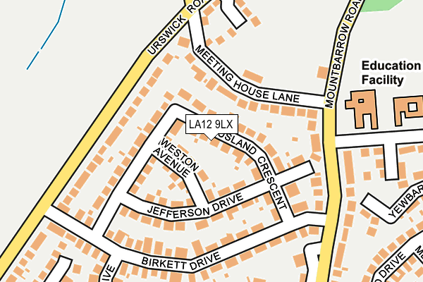 LA12 9LX map - OS OpenMap – Local (Ordnance Survey)