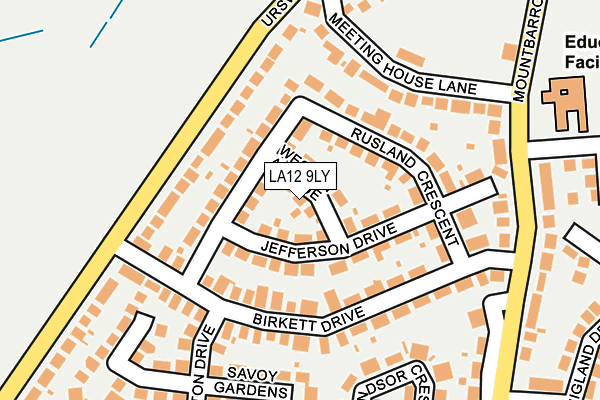 LA12 9LY map - OS OpenMap – Local (Ordnance Survey)