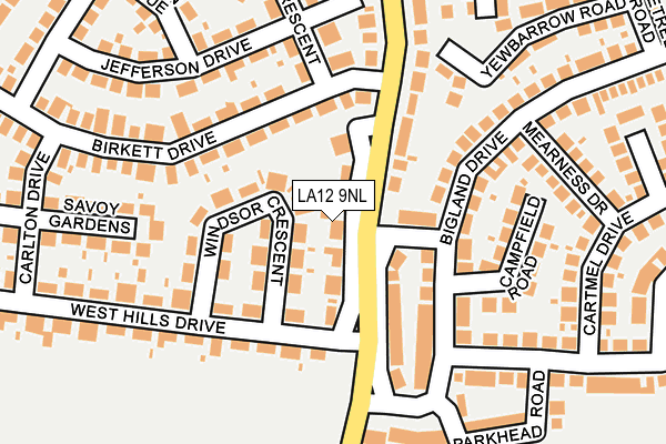 LA12 9NL map - OS OpenMap – Local (Ordnance Survey)