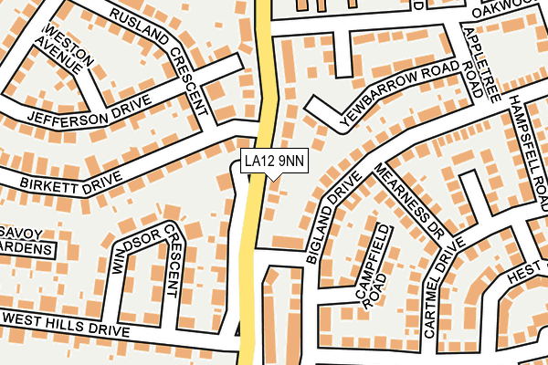 LA12 9NN map - OS OpenMap – Local (Ordnance Survey)