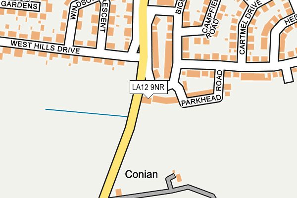 LA12 9NR map - OS OpenMap – Local (Ordnance Survey)