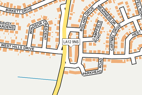 LA12 9NS map - OS OpenMap – Local (Ordnance Survey)