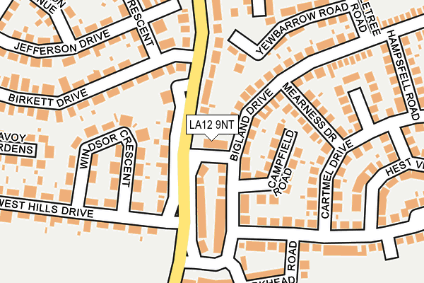 LA12 9NT map - OS OpenMap – Local (Ordnance Survey)
