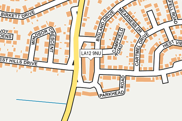 LA12 9NU map - OS OpenMap – Local (Ordnance Survey)