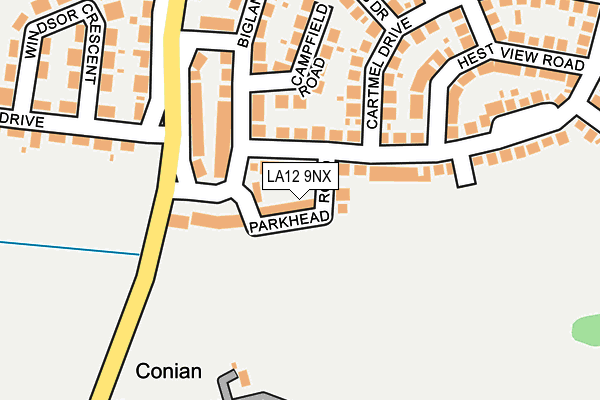 LA12 9NX map - OS OpenMap – Local (Ordnance Survey)