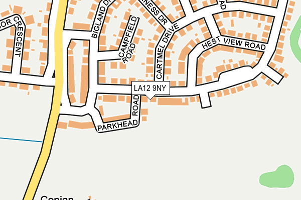 LA12 9NY map - OS OpenMap – Local (Ordnance Survey)