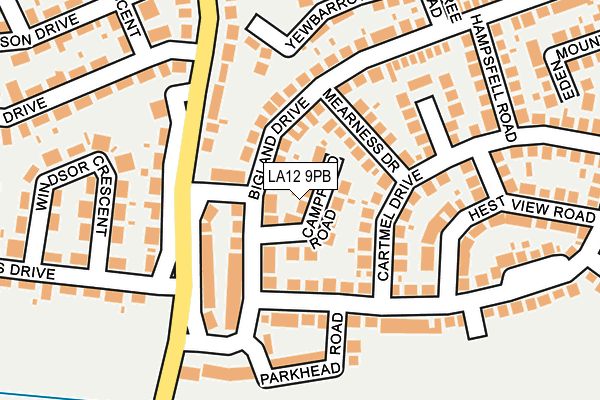 LA12 9PB map - OS OpenMap – Local (Ordnance Survey)