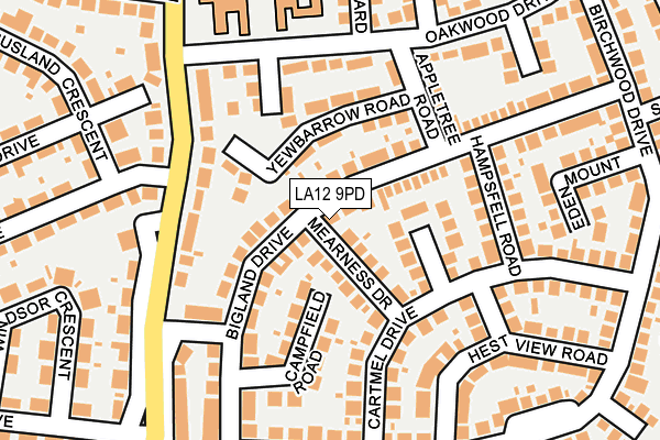 LA12 9PD map - OS OpenMap – Local (Ordnance Survey)