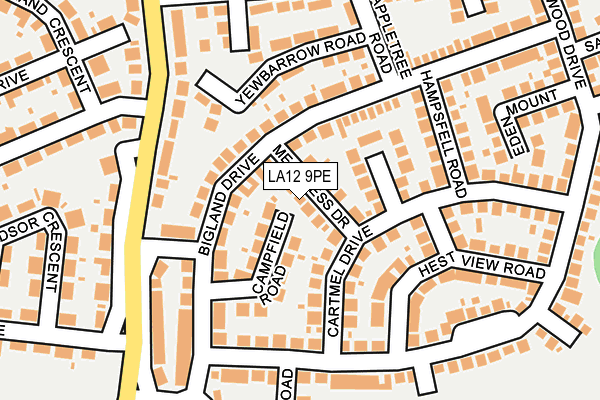 LA12 9PE map - OS OpenMap – Local (Ordnance Survey)