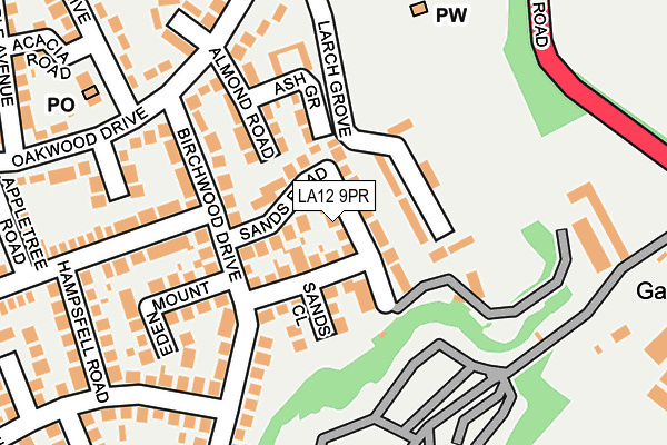 LA12 9PR map - OS OpenMap – Local (Ordnance Survey)