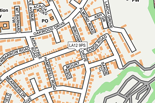 LA12 9PS map - OS OpenMap – Local (Ordnance Survey)