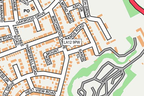 LA12 9PW map - OS OpenMap – Local (Ordnance Survey)