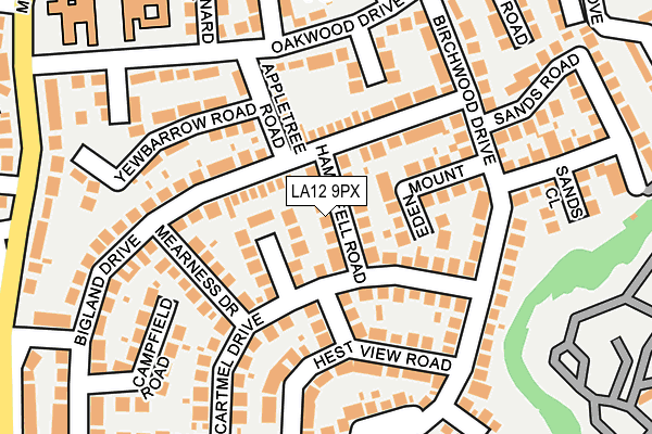 LA12 9PX map - OS OpenMap – Local (Ordnance Survey)