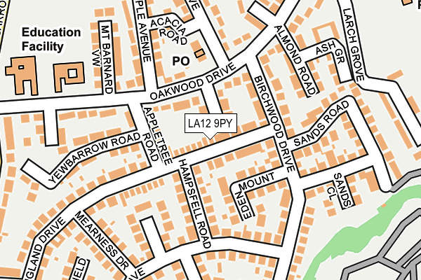 LA12 9PY map - OS OpenMap – Local (Ordnance Survey)