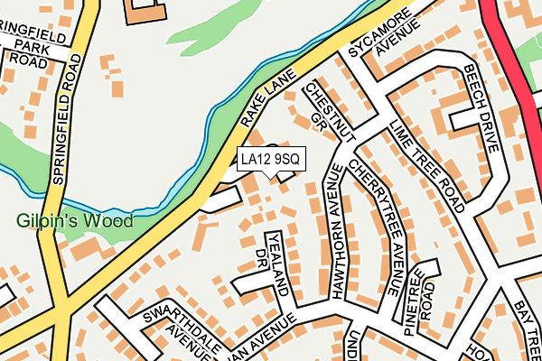 LA12 9SQ map - OS OpenMap – Local (Ordnance Survey)