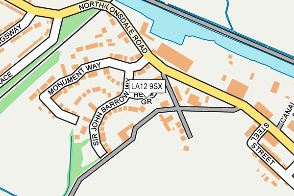 LA12 9SX map - OS OpenMap – Local (Ordnance Survey)