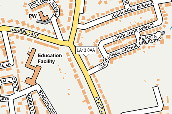 LA13 0AA map - OS OpenMap – Local (Ordnance Survey)