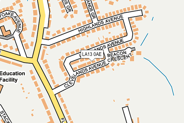 LA13 0AE map - OS OpenMap – Local (Ordnance Survey)
