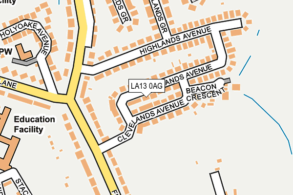 LA13 0AG map - OS OpenMap – Local (Ordnance Survey)