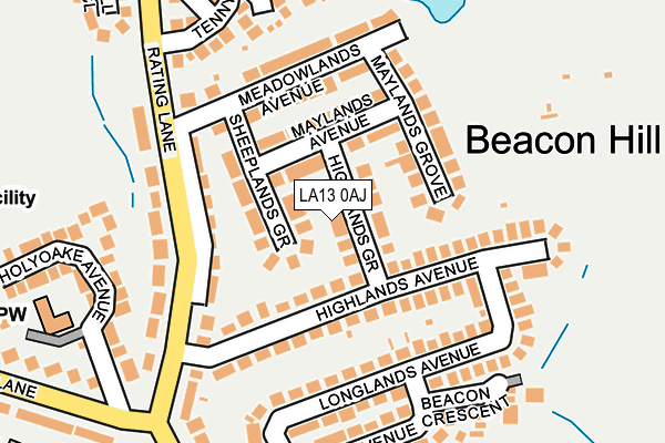 LA13 0AJ map - OS OpenMap – Local (Ordnance Survey)
