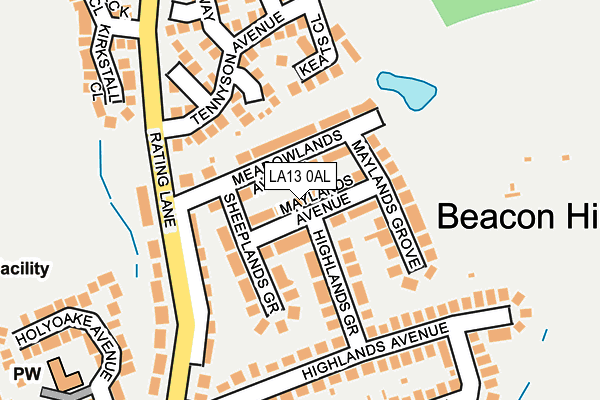 LA13 0AL map - OS OpenMap – Local (Ordnance Survey)